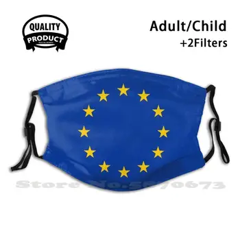 Euro | European Union | Flag | Globetrotter Fashion Mouth Masks Filter Adult Kids Face Mask Love Europe European Union Eu Ewg